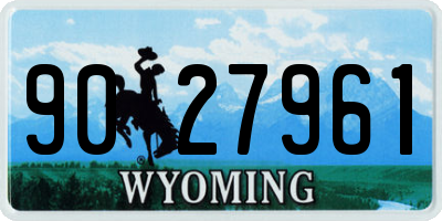 WY license plate 9027961