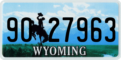 WY license plate 9027963