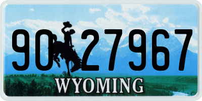 WY license plate 9027967