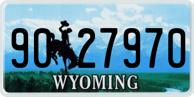 WY license plate 9027970