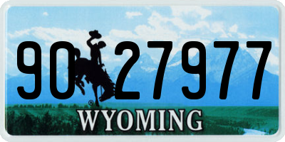 WY license plate 9027977