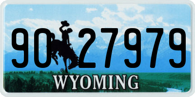 WY license plate 9027979