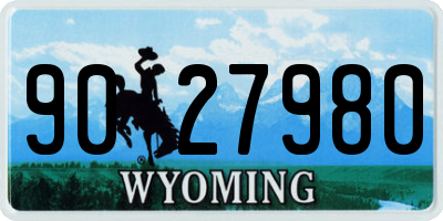 WY license plate 9027980