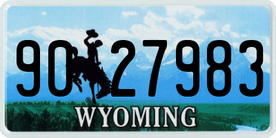 WY license plate 9027983
