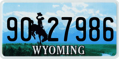 WY license plate 9027986