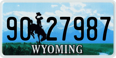 WY license plate 9027987