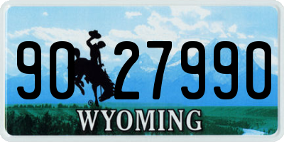 WY license plate 9027990