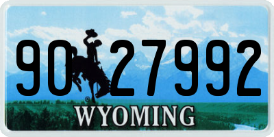 WY license plate 9027992