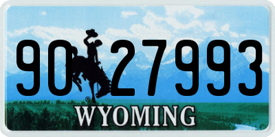 WY license plate 9027993