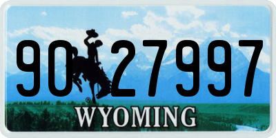 WY license plate 9027997