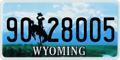 WY license plate 9028005