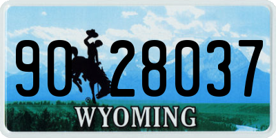 WY license plate 9028037
