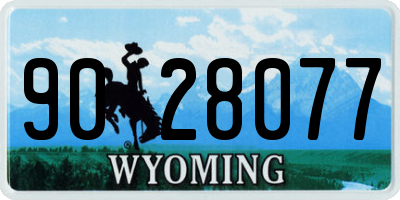 WY license plate 9028077