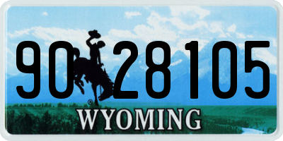 WY license plate 9028105