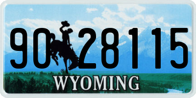 WY license plate 9028115