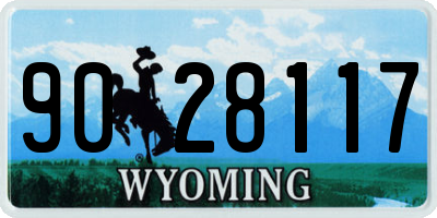 WY license plate 9028117