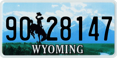 WY license plate 9028147