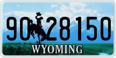 WY license plate 9028150