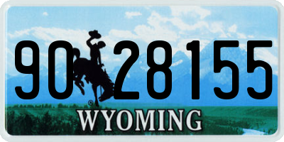 WY license plate 9028155