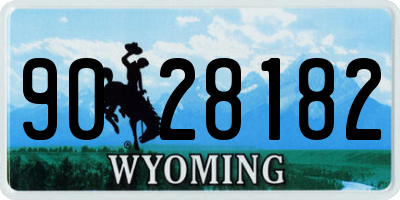WY license plate 9028182