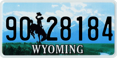 WY license plate 9028184
