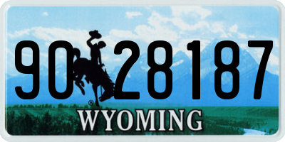 WY license plate 9028187