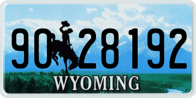 WY license plate 9028192