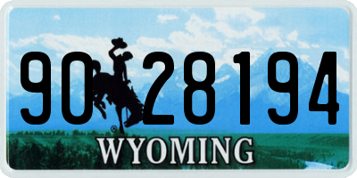 WY license plate 9028194