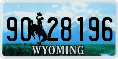 WY license plate 9028196