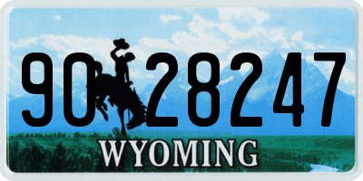 WY license plate 9028247