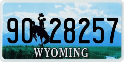 WY license plate 9028257