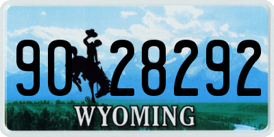 WY license plate 9028292