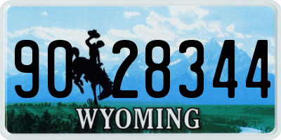WY license plate 9028344