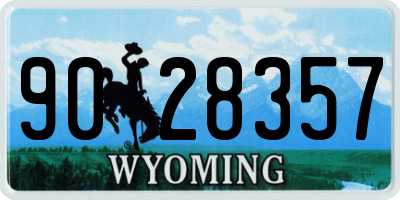 WY license plate 9028357