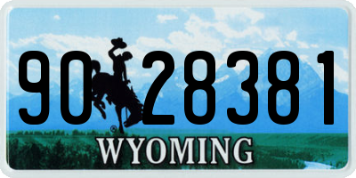 WY license plate 9028381