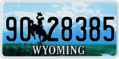 WY license plate 9028385