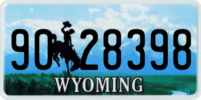 WY license plate 9028398