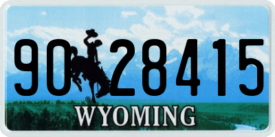 WY license plate 9028415