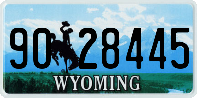 WY license plate 9028445
