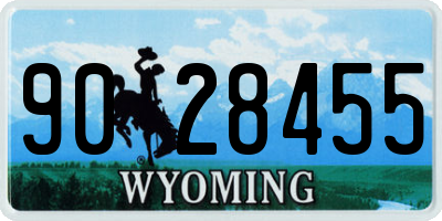 WY license plate 9028455