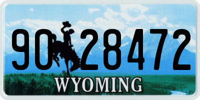 WY license plate 9028472