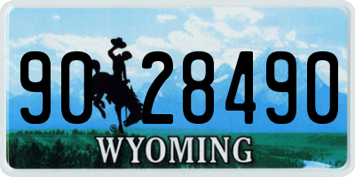 WY license plate 9028490