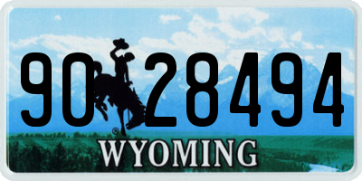 WY license plate 9028494