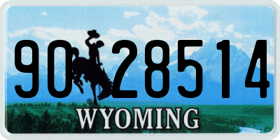 WY license plate 9028514