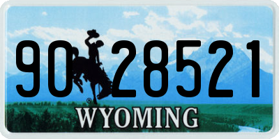 WY license plate 9028521