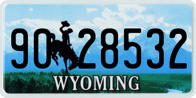 WY license plate 9028532