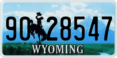 WY license plate 9028547