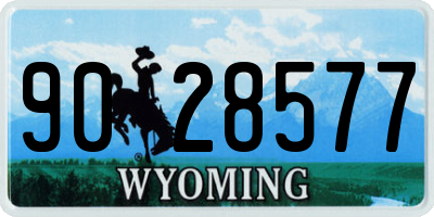 WY license plate 9028577