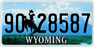 WY license plate 9028587