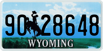 WY license plate 9028648